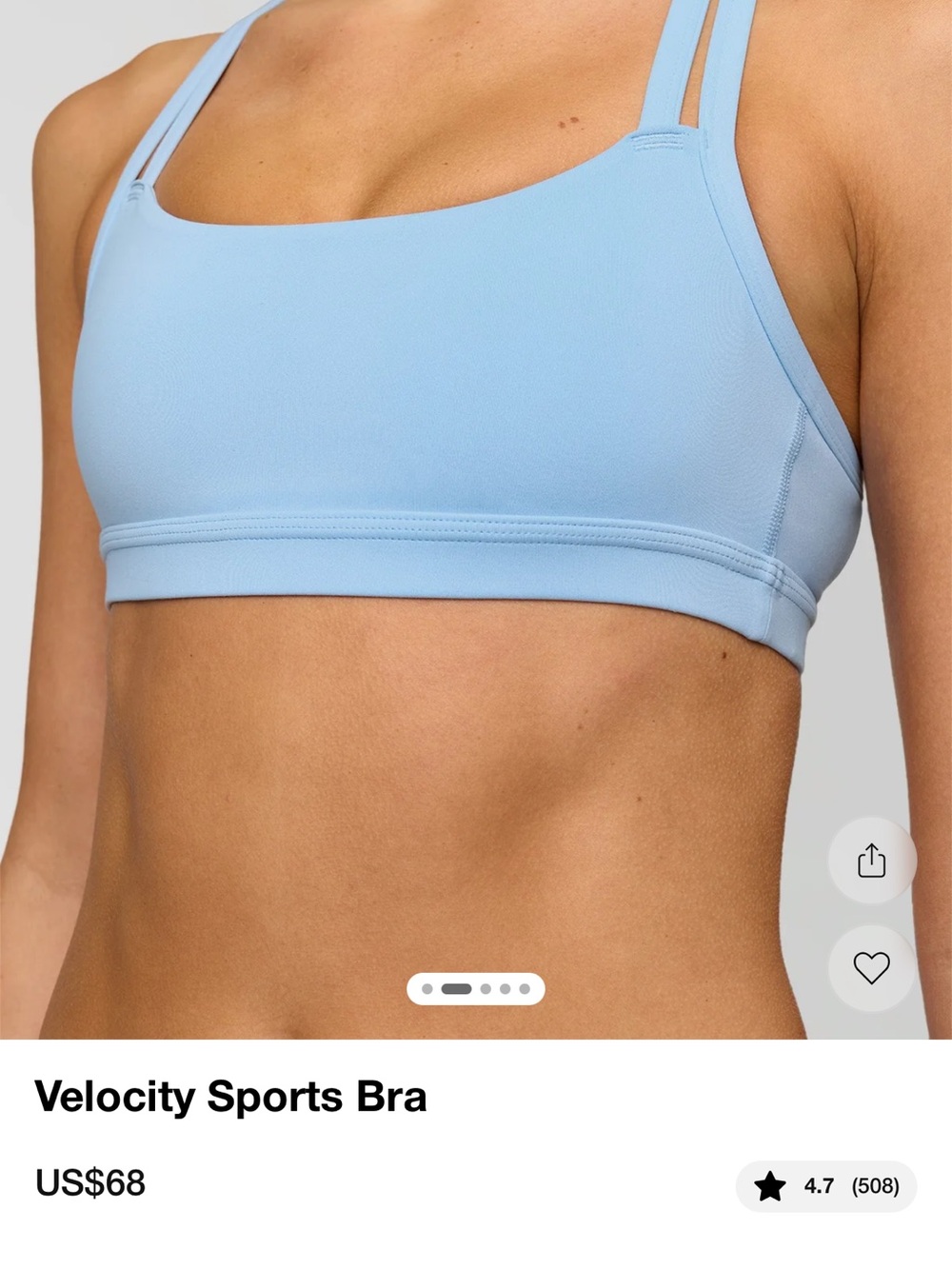 LSKD velocity sports bra in Open Air - Picture 2 of 5
